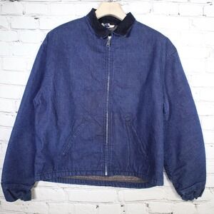 Vintage 70's Blanket Lined Denim Jacket Talon Zipper Men XL Bomber Detroit Style